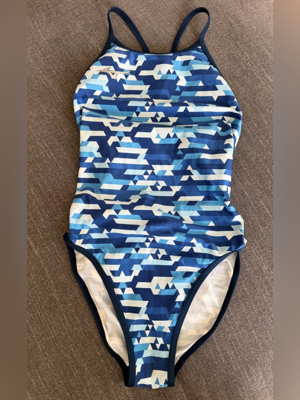 Women’s Mizuno Blue Geo-Print One-Piece Swimsuit S